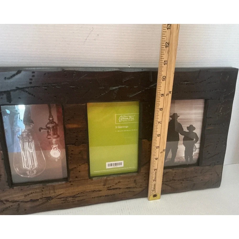 Hobby Lobby Green Tree Gallery 3 Opening Rustic Wood Collage Frame 4x6 Western